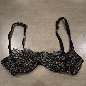 Agent Provocateur - Black Lace-Overlay Balconette Bra
